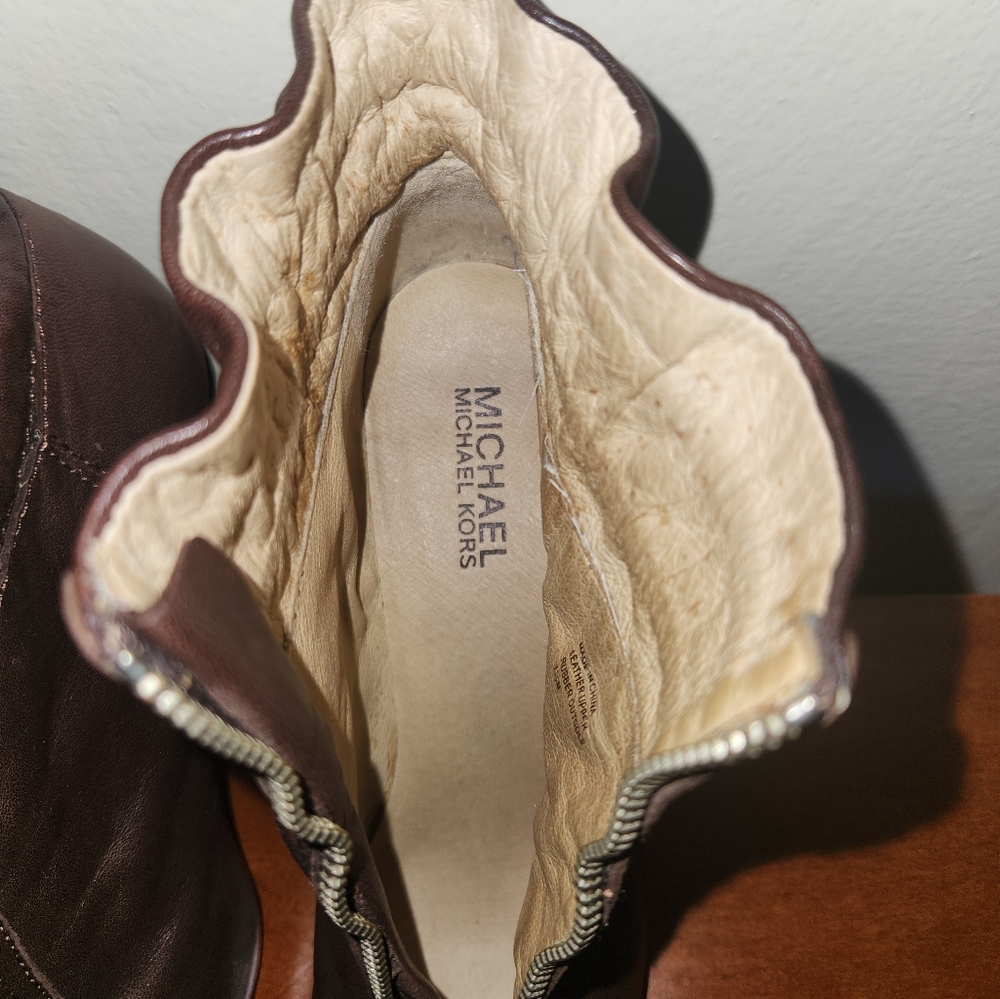Women's Michael Kors Leather Booties - Picture 8 of 16